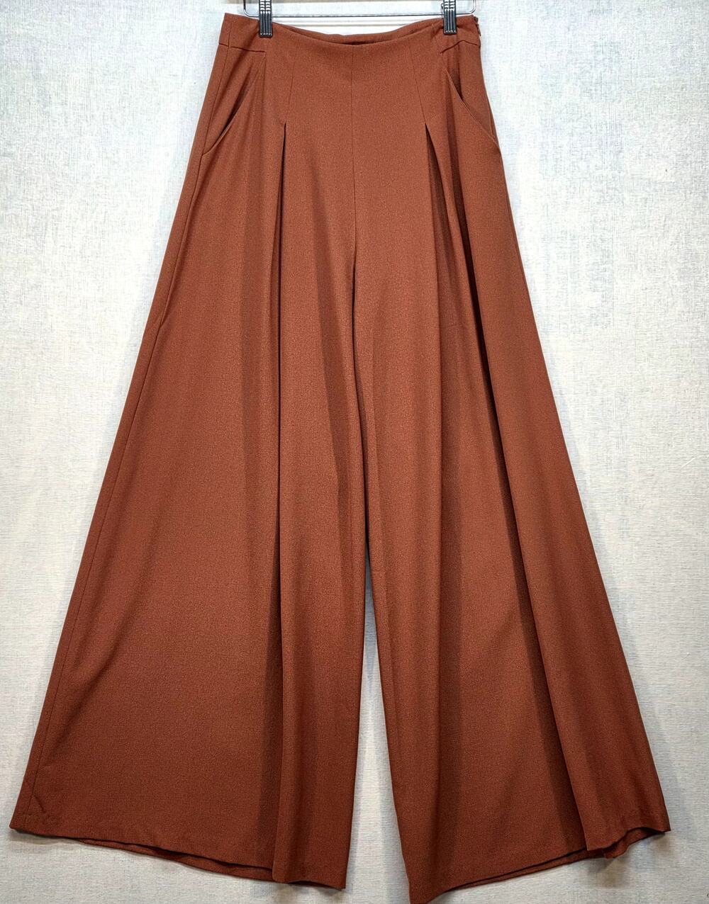 Jealous Tomato Rust Orange Wide Lg Pants Pleated High Rise Trousers Medium‎